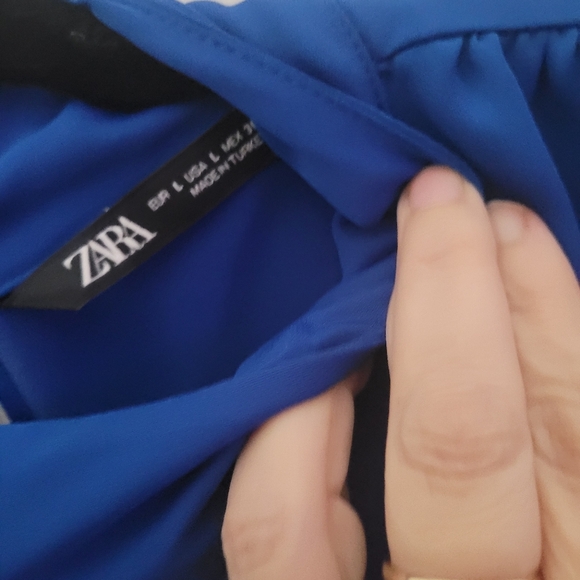 ZARA blue sleeveless blouse - Picture 3 of 9